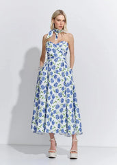 VESTIDO STRAPLESS DECOTE FRANZIDO HORTÊNCIAS