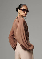 BLUSA MANGA LONGA GOLA LAÇO