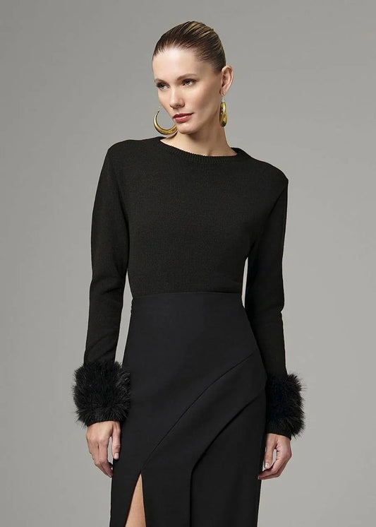 BLUSA MANGA LONGA PUNHO PELO TRICOT