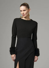 BLUSA MANGA LONGA PUNHO PELO TRICOT