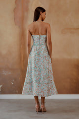 VESTIDO MIDI ESTAMPA FLORAL PARADIS