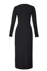 VESTIDO MIDI MANGA LONGA BUSTO TORCIDO STRECH COUTURE