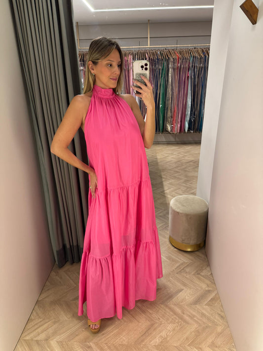 VESTIDO ROSA HONIE LONGO