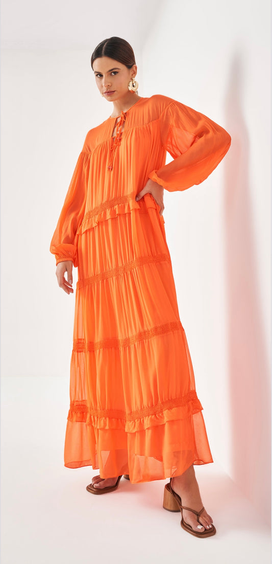 VESTIDO LARANJA CAPRESE