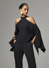 CONJUNTO BLUSA GOLA ALTA CALÇA PANTALONA