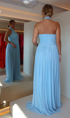 VESTIDO FRENTE ÚNICA FRANZIDO AZUL