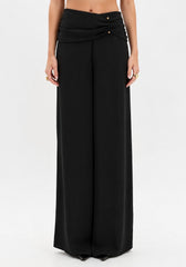 CALÇA PANTALONA CINTURA MÉDIA COM PALA