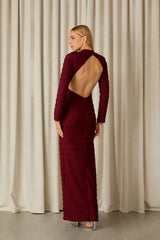 VESTIDO LONGO ZOE DECOTE COSTAS DARK RED