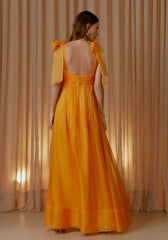 VESTIDO LONGO CASA DE ABELHA TANGERINA FRIDA