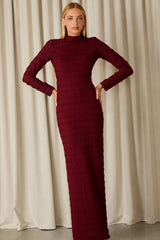 VESTIDO LONGO ZOE DECOTE COSTAS DARK RED