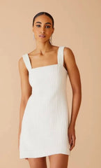 VESTIDO CURTO BORDADO LA OFF WHITE