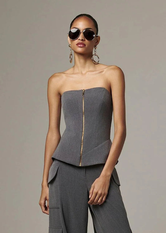 BLUSA CORSET ZÍPER FRONTAL
