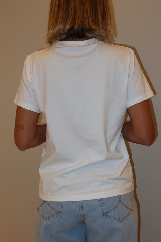 BLUSA GOLA STRASS COM BRILHO BRANCO