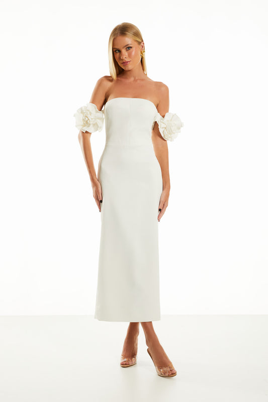 VESTIDO MIDI MICHELLE OFF WHITE