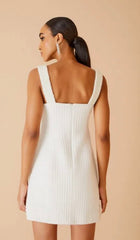 VESTIDO CURTO BORDADO LA OFF WHITE