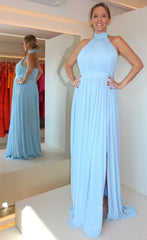 VESTIDO FRENTE ÚNICA FRANZIDO AZUL