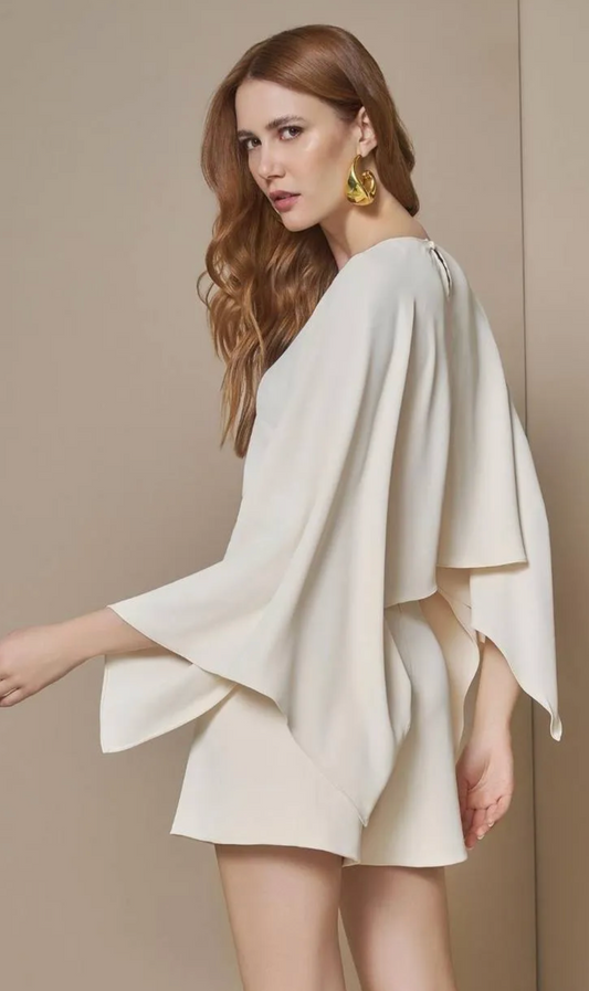 CONJUNTO BLUSA CAPA SHORT FIVELA CREPE MOVIMENT