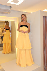 VESTIDO LONGO MARIA TOMARA QUE CAIA AMARELO