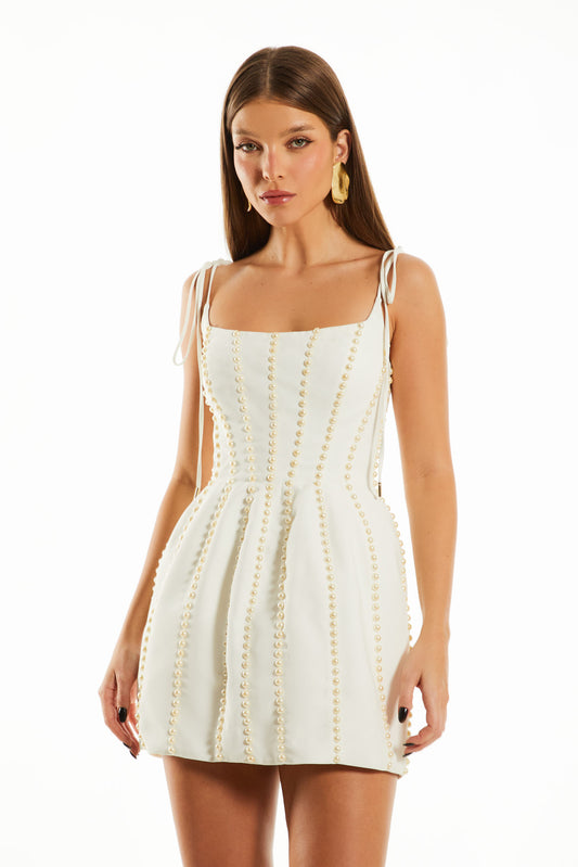 VESTIDO CURTO GIULIANA OFF WHITE