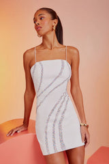 VESTIDO VEGAS PEDRARIAS RAINBOW OFF WHITE