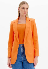 BLAZER ALFAIATARIA ALONGADO LARANJA / ROXO / ROSA CLARO