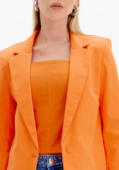 BLAZER ALFAIATARIA ALONGADO LARANJA / ROXO / ROSA CLARO