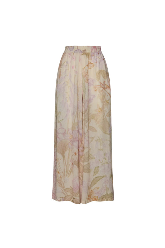 CALÇA PANTALONA ELÁSTICO CÓS ALGODÃO ESTAMPA FLORAL