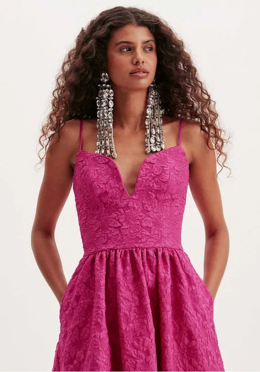 VESTIDO DE ALÇA LONGO ROSA