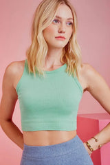 BLUSA CROPPED CANELADA AZUL / VERDE