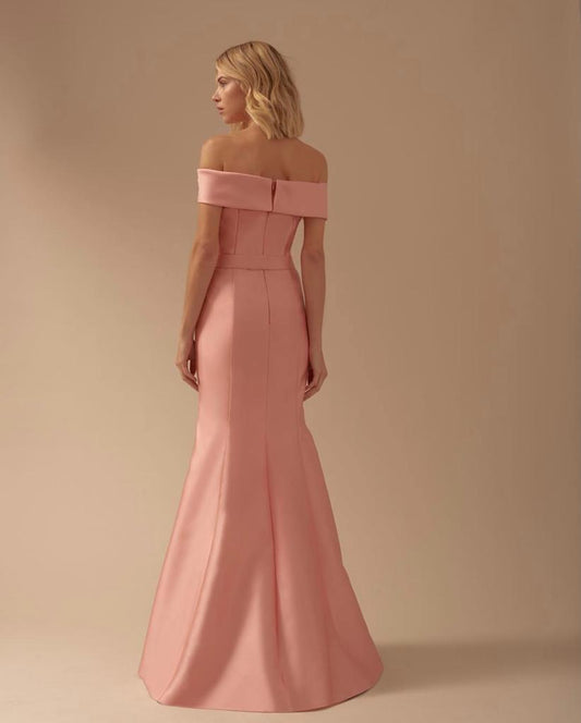 VESTIDO LONGO ZIBELINE OMBRO A OMBRO ROSE M. RODARTE