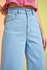 CALCA WIDE LEG DELAVE JEANS CLARO