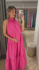 VESTIDO ROSA HONIE LONGO
